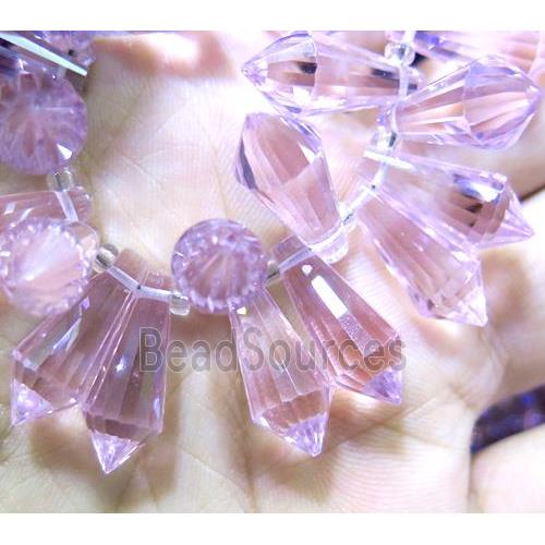 chinese crystal bead, faceted teardrop