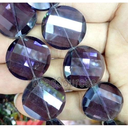 chinese crystal bead, faceted, twist round