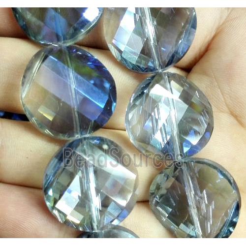 chinese crystal bead, faceted, twist round