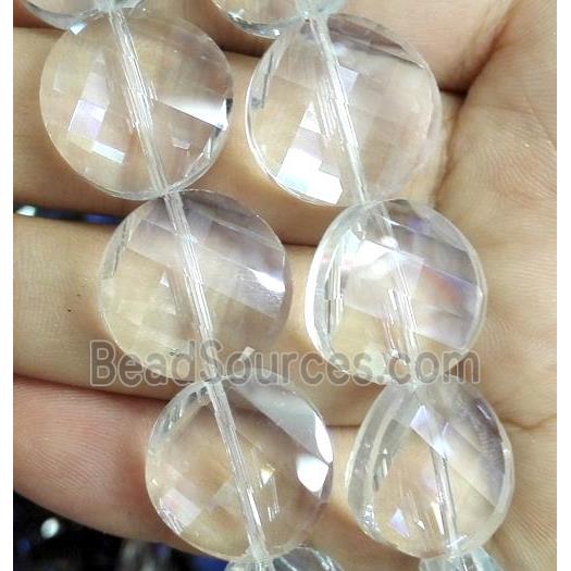 chinese crystal bead, faceted, twist round