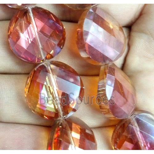 chinese crystal bead, faceted, twist round