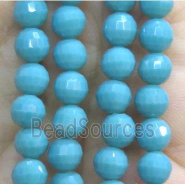 Chinese crystal glass bead, faceted round