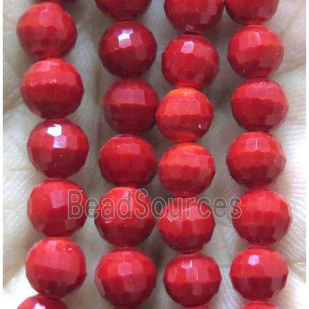 Chinese crystal glass bead, faceted round