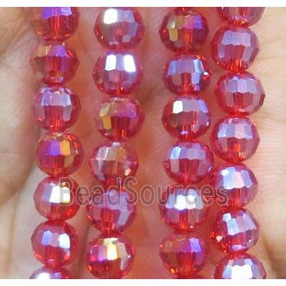 Chinese crystal glass bead, faceted round