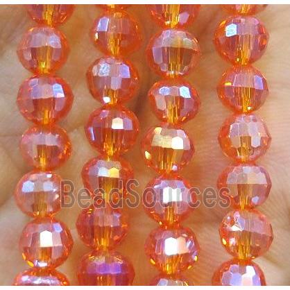 Chinese crystal glass bead, faceted round