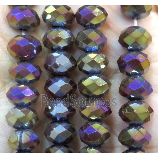 Chinese crystal glass bead, faceted rondelle