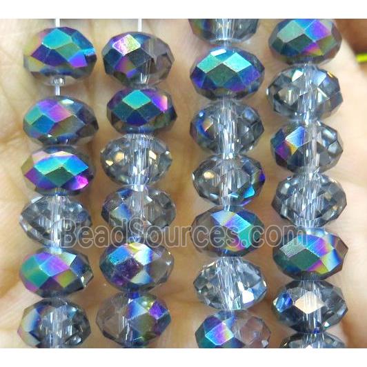 Chinese crystal glass bead, faceted rondelle