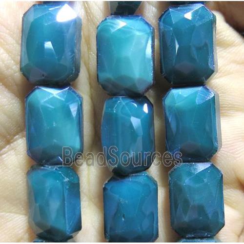 Chinese crystal glass bead, faceted rectangle