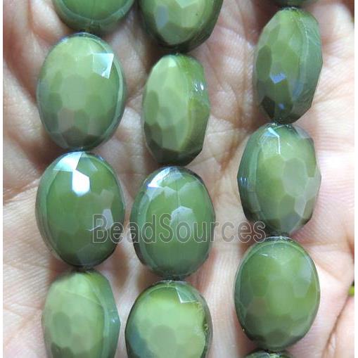 Chinese crystal glass bead, faceted oval