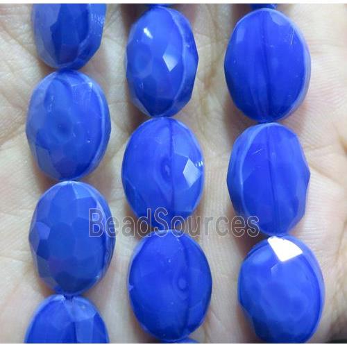 Chinese crystal glass bead, faceted oval