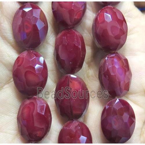 Chinese crystal glass bead, faceted oval