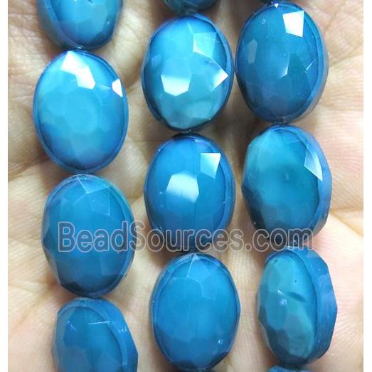 Chinese crystal glass bead, faceted oval