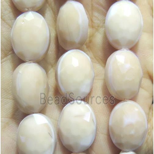 Chinese crystal glass bead, faceted oval