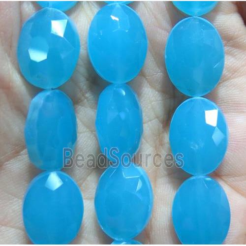 Chinese crystal glass bead, faceted oval