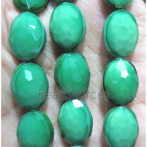 Chinese crystal glass bead, faceted oval