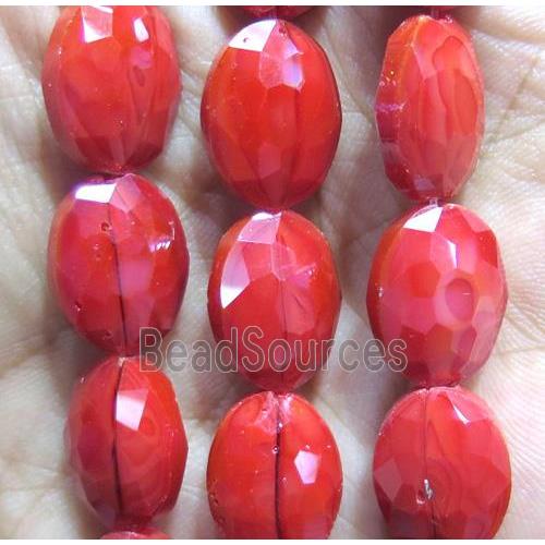 Chinese crystal glass bead, faceted oval