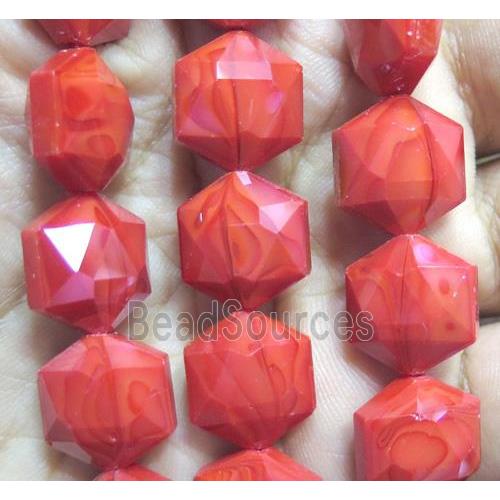 Chinese crystal glass bead, faceted