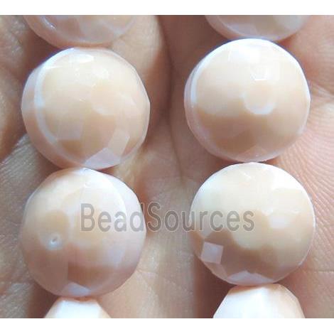 Chinese crystal glass bead, faceted flat round