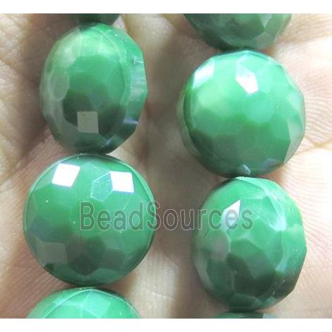 Chinese crystal glass bead, faceted flat round