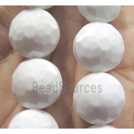 Chinese crystal glass bead, faceted flat round