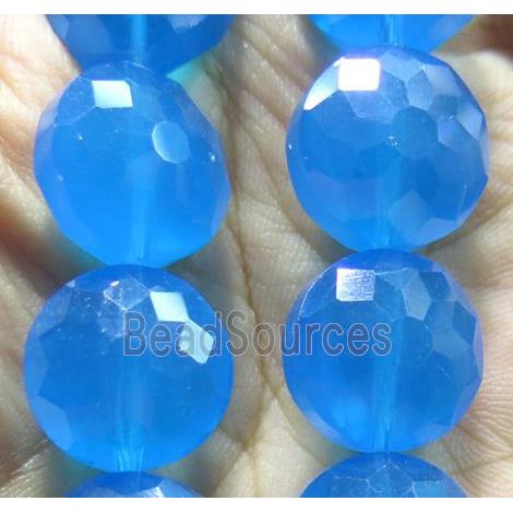 Chinese crystal glass bead, faceted flat round