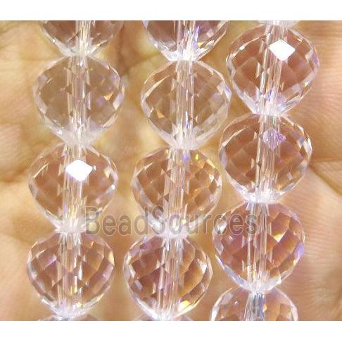 Chinese crystal glass bead, faceted heart