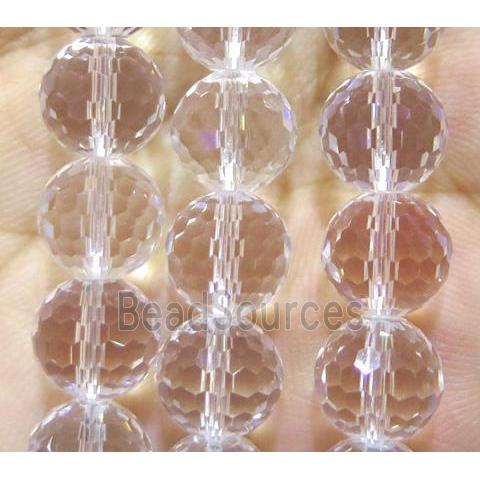 Chinese crystal glass bead, faceted round