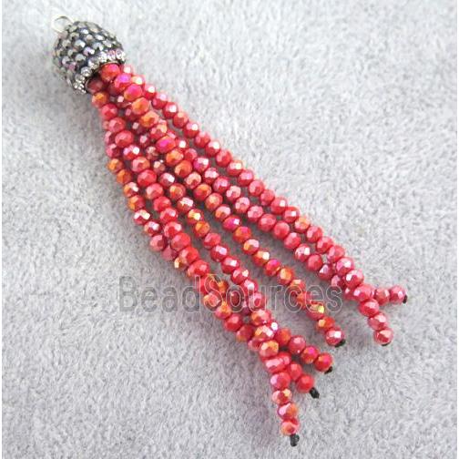 handmade tassel pendant with chinese crystal glass bead