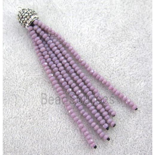 handmade tassel pendant with chinese crystal glass bead