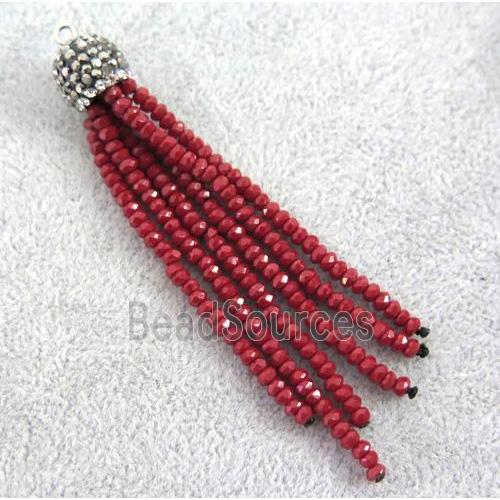 handmade tassel pendant with chinese crystal glass bead