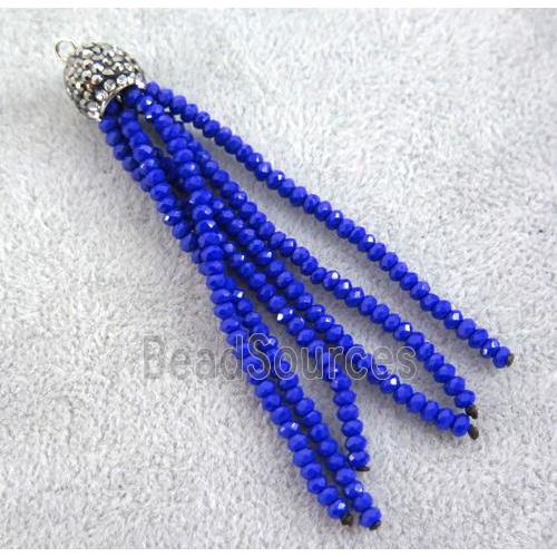 handmade tassel pendant with chinese crystal glass bead