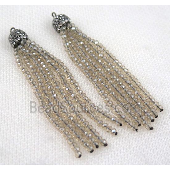 handmade tassel pendant with chinese crystal glass bead