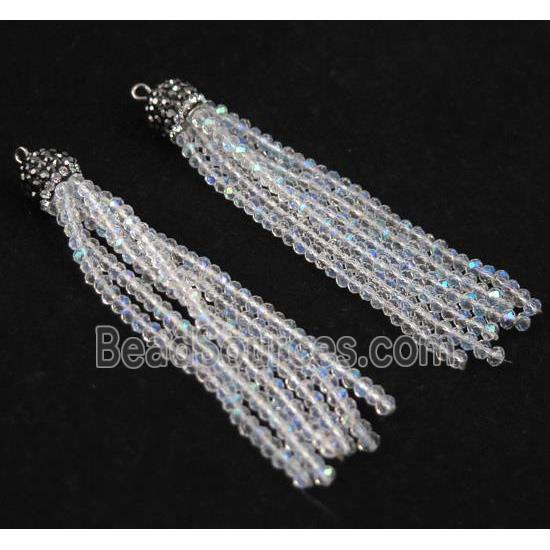 handmade tassel pendant with chinese crystal glass bead