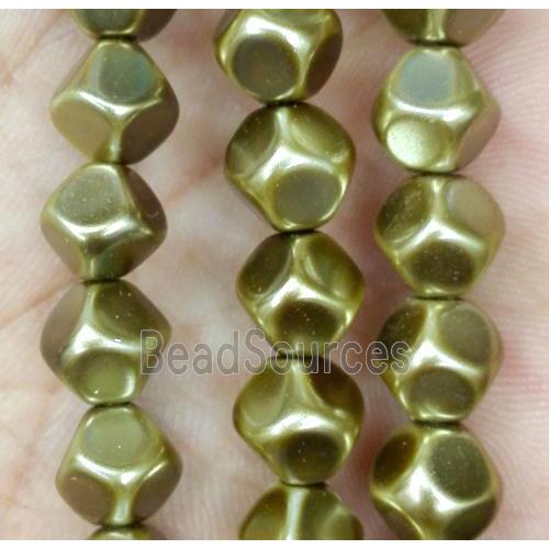 glass pearl bead, faceted round