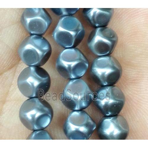 glass pearl bead, faceted round