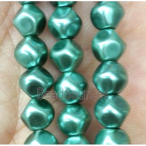 glass pearl bead, faceted round