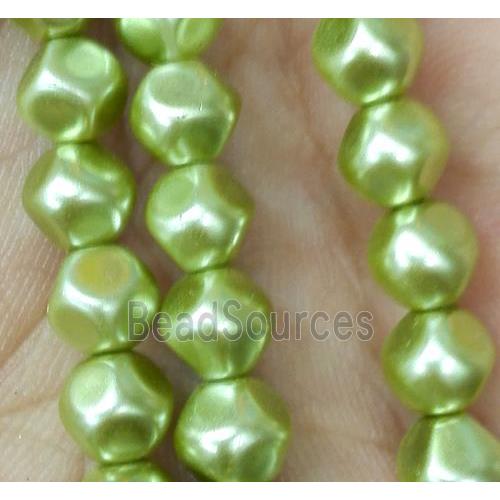 glass pearl bead, faceted round