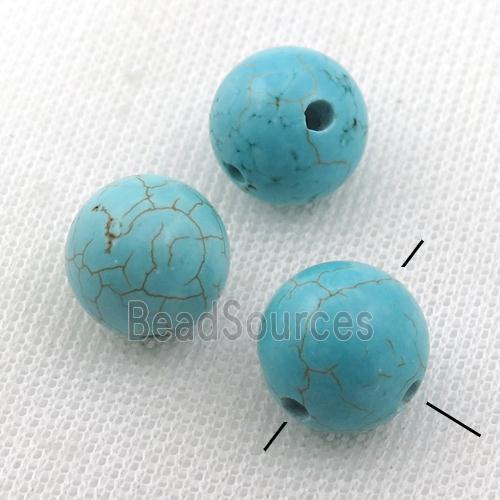 blue round Magnesite Turquoise Beads with 3hole