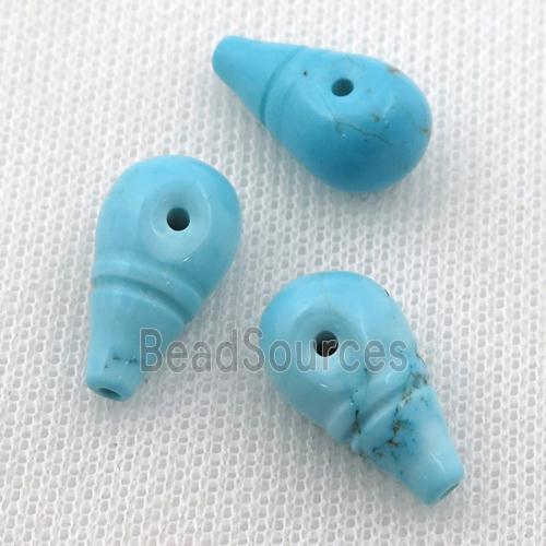 Magnesite Turquoise guru Beads, 3hole