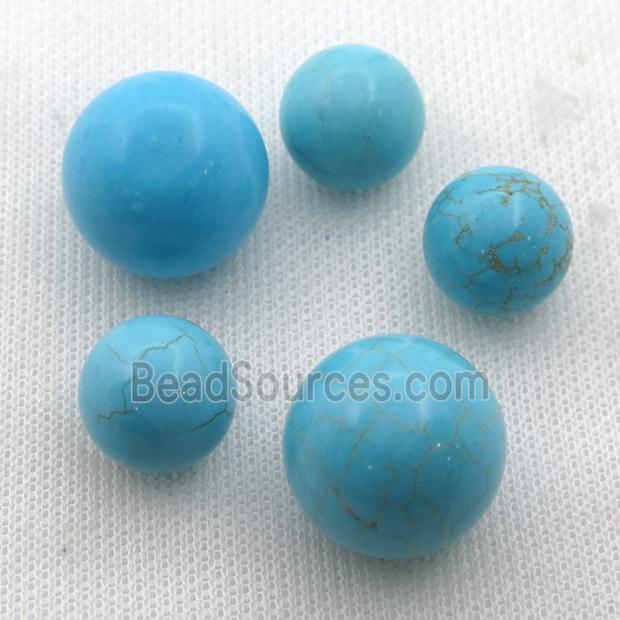 Magnesite Turquoise sphere beads, nohole