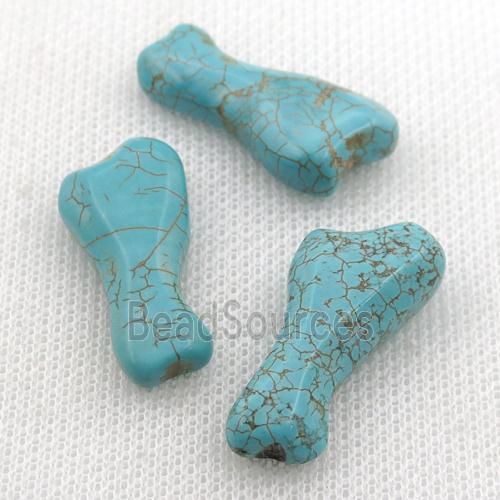 Magnesite Turquoise charm, dogbone, nohole