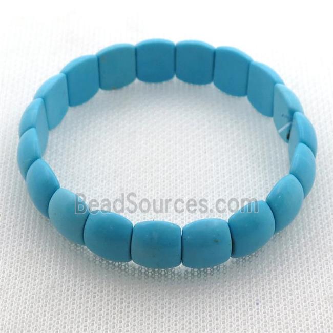 Magnesite Turquoise Bracelet, stretch