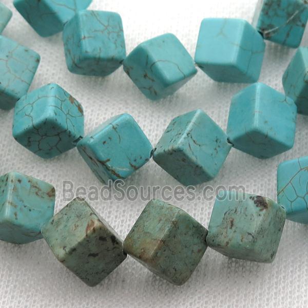 Magnesite Turquoise cube beads