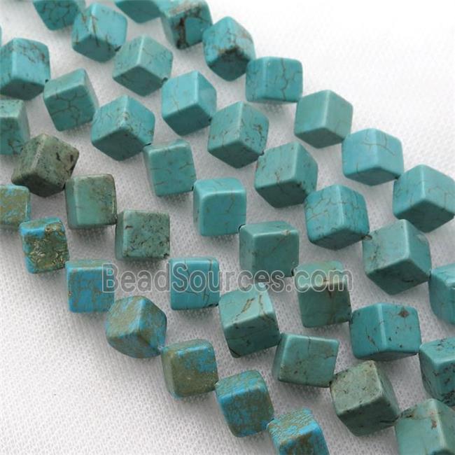 Magnesite Turquoise cube beads