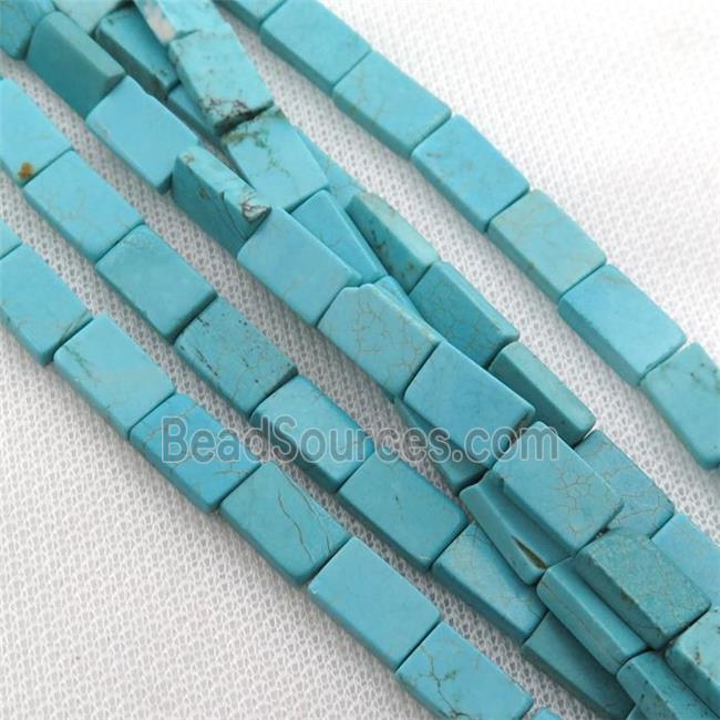 Magnesite Turquoise Beads, rectangle