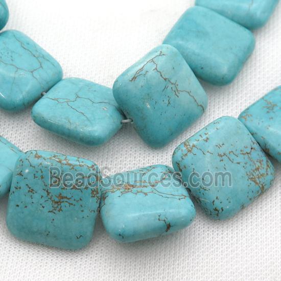 Magnesite Turquoise beads, square