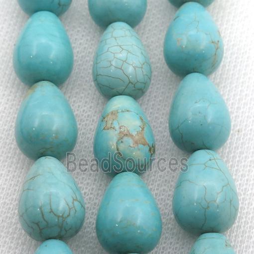 Magnesite Turquoise beads, teardrop