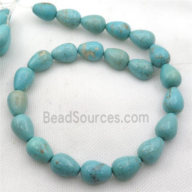 Magnesite Turquoise beads, teardrop