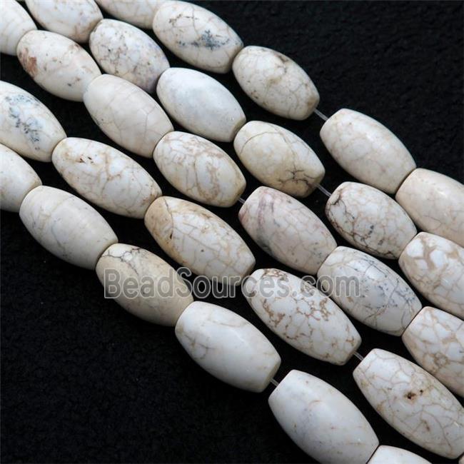 white Magnesite Turquoise beads, barrel