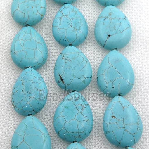 Magnesite Turquoise beads, teardrop